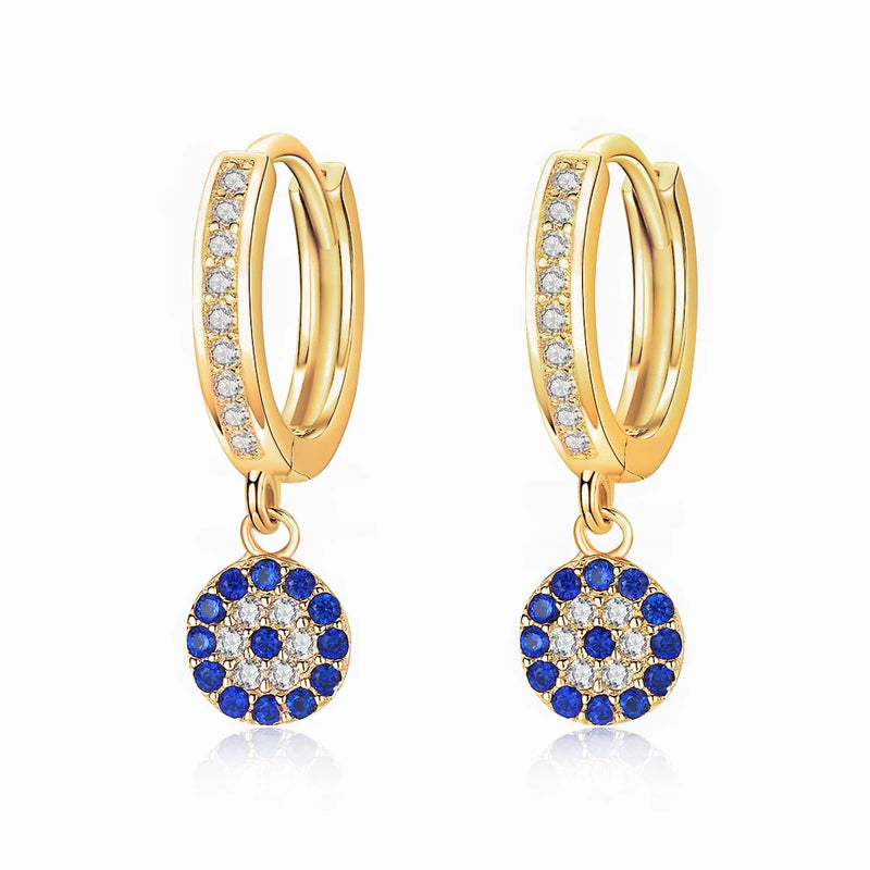 Evil Eye Earring 925 Sterling Silver Drop Earrings CZ Wedding Jewelry