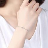 Cross Bracelet 925 Sterling Silver Crystal Charm Adjustable Chain Jewelry
