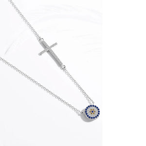925 Sterling Silver Evil Eye Necklace Pendant for Women
