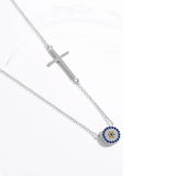 925 Sterling Silver Evil Eye Necklace Pendant for Women
