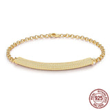 925 Silver CZ Pave Bracelet Women Party Jewelry