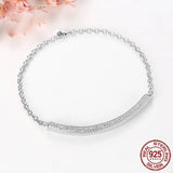 925 Silver CZ Pave Bracelet Women Party Jewelry