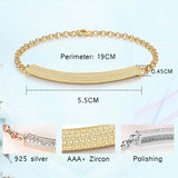925 Silver CZ Pave Bracelet Women Party Jewelry