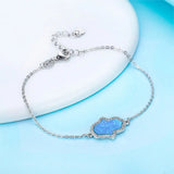 Opal Hand Bracelet 925 Silver Hamsa Hand of Fatima Bracelet Women