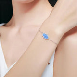 Opal Hand Bracelet 925 Silver Hamsa Hand of Fatima Bracelet Women