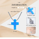 Opal Necklace Silver 925 Sterling Necklace Woman Cross Chains Jesus Charm