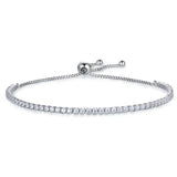925 Silver Pink Stone Tennis Bracelet in Rose Jewelry Box Chain Charm