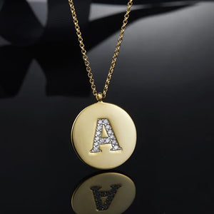 925 Sterling Silver Initial Pendant Necklaces Women Thin Chain Letter Jewelry
