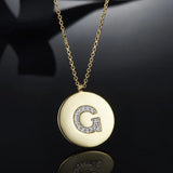 925 Sterling Silver Initial Pendant Necklaces Women Thin Chain Letter Jewelry