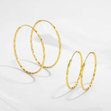 925 Silver Big Hoop Earrings Women Jewelry 1.8MM