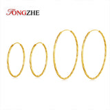 925 Silver Big Hoop Earrings Women Jewelry 1.8MM
