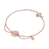 Sterling Silver Steering Wheel Charm Bracelet with Zircon Stones