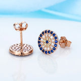 925 Silver CZ Rose Stud Earrings for Women Girls