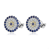 925 Silver CZ Rose Stud Earrings for Women Girls