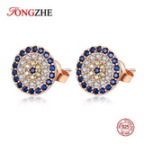 925 Silver CZ Rose Stud Earrings for Women Girls