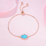 Synthetic Opal Bracelet 925 Silver Hamsa Hand Women's Jewelry