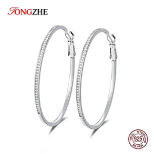 925 Sterling Silver Huggie Big Hoop Earrings Yellow Boho Jewelry