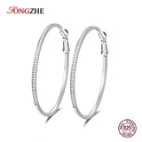 925 Sterling Silver Huggie Big Hoop Earrings Yellow Boho Jewelry