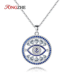 Turkey Evil Eye Necklace For Women Zircon Eye Hand Heart Pendant Choker