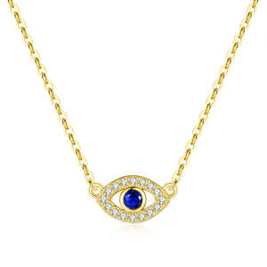 Evil Eye 925 Silver Pendant Choker Necklace For Women