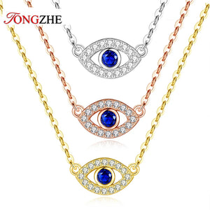 Evil Eye 925 Silver Pendant Choker Necklace For Women