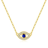 Evil Eye 925 Silver Pendant Choker Necklace For Women