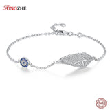 Angel Wings Evil Eye Bracelet 925 Sterling Silver Crystal Jewelry