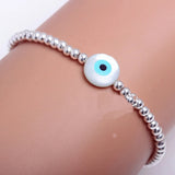 Sterling Silver 925 CZ Hamsa Hand Evil Eye Cross Lucky Charm Bracelets