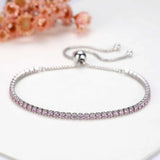 925 Silver Women's Couple Bracelets Sparkling Chain Bangles