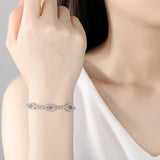 Hamsa Evil Eye Bracelet 925 Silver CZ Crystal Tennis Bracelet