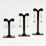 TONVIC 5 Sets Acrylic Earring Display Stand Holder Rack Three Black/Clear/White