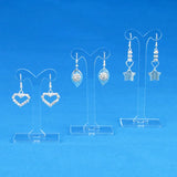 TONVIC 5 Sets Acrylic Earring Display Stand Holder Rack Three Black/Clear/White