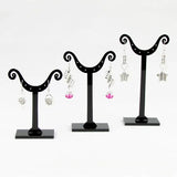 TONVIC 5 Sets Acrylic Earring Display Stand Holder Rack Three Black/Clear/White