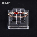 Clear Plastic Ring Acrylic Jewelry Storage Display Stand Clip Ring Display