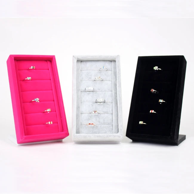 TONVIC Velvet Ring Earring Display Stand Holder