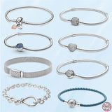 925 Silver Heart Bracelet DIY Jewelry