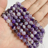 Natural Amethyst Crystal Stone Beads 6-12mm Round Purple Loose Beads