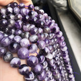 Natural Amethyst Crystal Stone Beads 6-12mm Round Purple Loose Beads