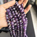 Natural Amethyst Crystal Stone Beads 6-12mm Round Purple Loose Beads