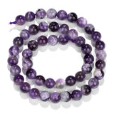 Natural Amethyst Crystal Stone Beads 6-12mm Round Purple Loose Beads