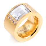 316L Titanium Steel Ring Love Cubic Zirconia Wedding Ring