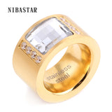 316L Titanium Steel Ring Love Cubic Zirconia Wedding Ring