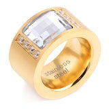 316L Titanium Steel Ring Love Cubic Zirconia Wedding Ring