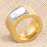 316L Titanium Steel Ring Love Cubic Zirconia Wedding Ring