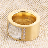 316L Titanium Steel Ring Love Cubic Zirconia Wedding Ring