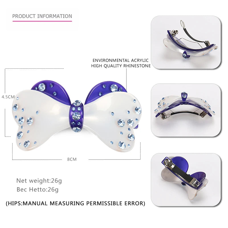 Rhinestone Butterfly Hair Clip Barrette Jewelry Girl