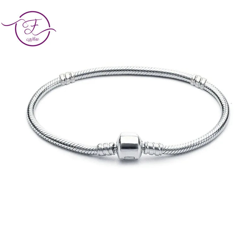 925 Sterling Silver Snake Chain Bangle & Bracelet for Women 16-23CM