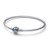 925 Silver Heart Snake Chain Bracelet For Women Fit Pamura Charm Bead Jewelry