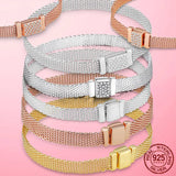925 Silver Heart Snake Chain Bracelet For Women
