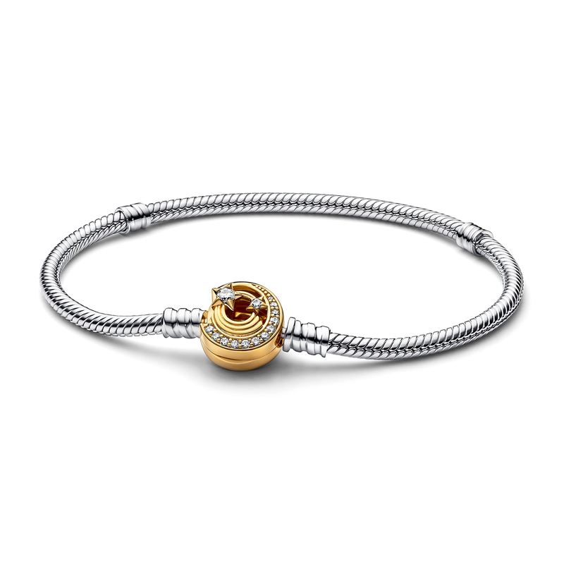 925 Silver Heart Snake Chain Bracelet For Women Fit Pamura Charm Bead Jewelry